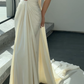 Robe de mariée sirène unique, bustier, en satin plissé avec voile, longue, C3862