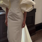 Robe de mariée longue en satin, simple, style sirène, épaules dénudées, C3863