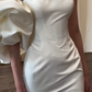Robe de mariée longue en satin, simple, style sirène, épaules dénudées, C3863