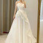 Summer Simple A Line Strapless Satin Long Wedding Dresses C3867