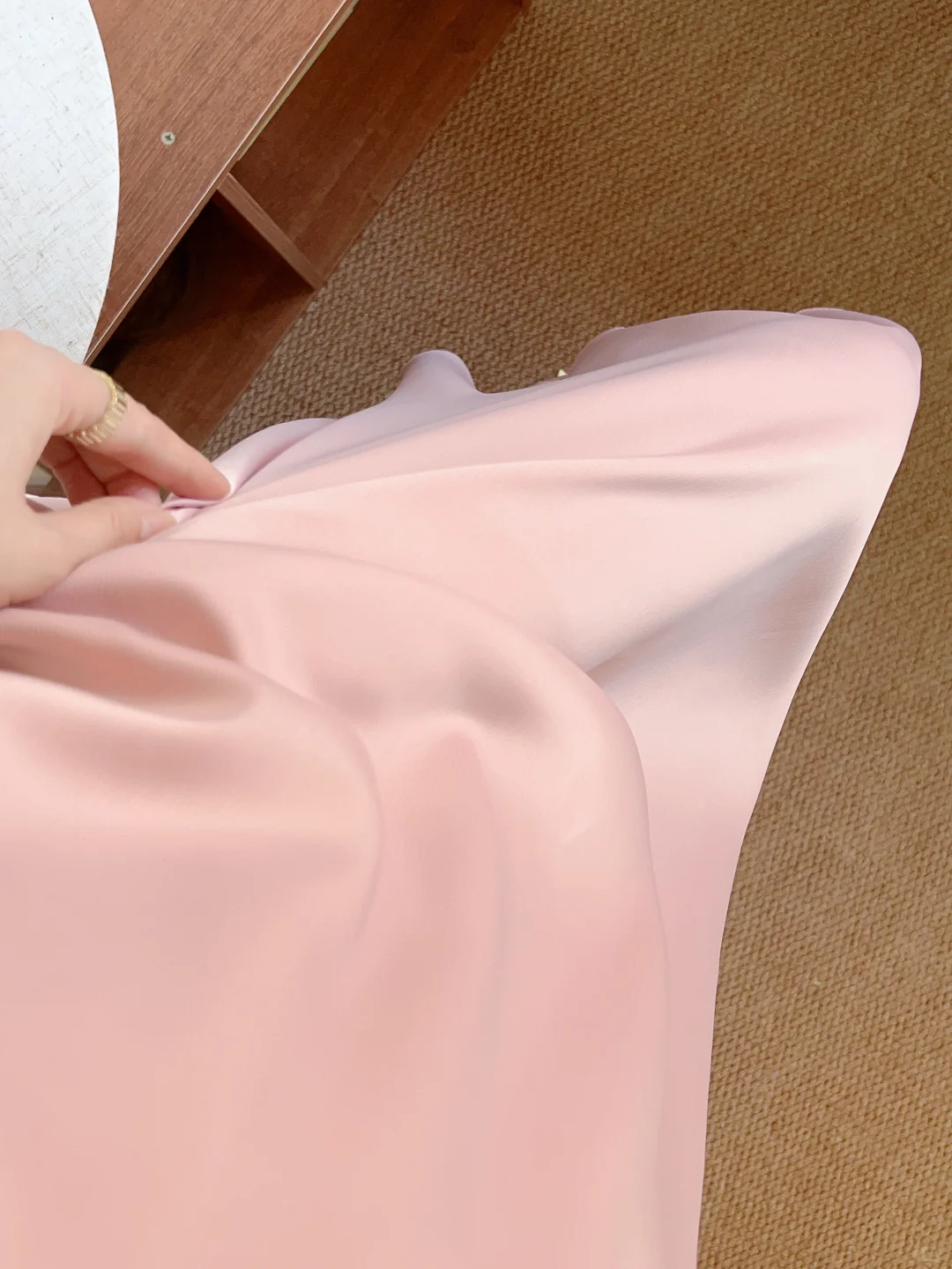 Robe de demoiselle d'honneur longue en satin, élégante et simple, coupe trapèze, dos nu, C3883