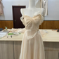 Pretty A Line Spaghetti Straps Light Champagne Chiffon Long Bridesmaid Dress C3885