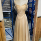 Pretty A Line Spaghetti Straps Light Champagne Chiffon Long Bridesmaid Dress C3885
