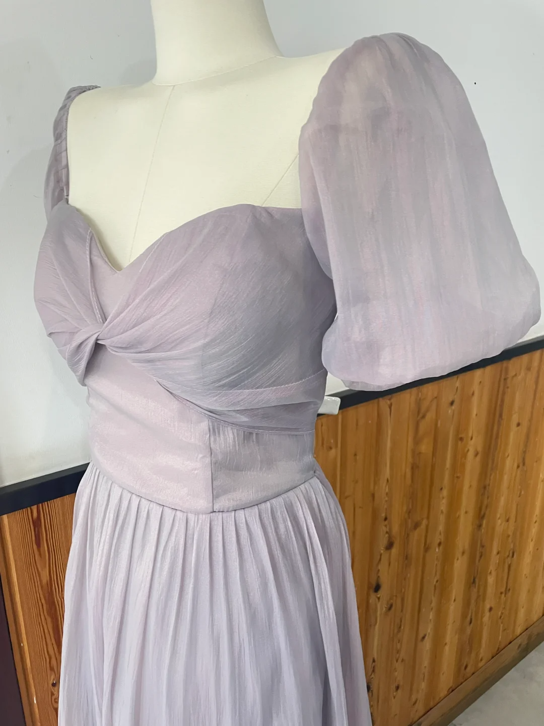 Unique A Line Lilac Chiffon Long Bridesmaid Dress C3887