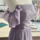Unique A Line Lilac Chiffon Long Bridesmaid Dress C3887