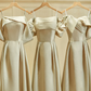 Elegant Simple A Line Satin Long Bridesmaid Dress C3889
