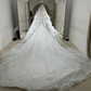 Robe de bal intemporelle à épaules dénudées, en satin, tulle, sequins, perles et voile, robe de mariée longue C3905