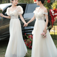Elegant A Line Chiffon Long Bridesmaid Dress C3935