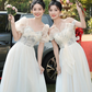 Elegant A Line Chiffon Long Bridesmaid Dress C3935