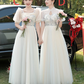 Elegant A Line Chiffon Long Bridesmaid Dress C3935