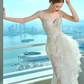 Dreamy Mermaid Sweetheart Lace Tulle Long Wedding Dresses C3945
