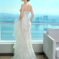 Dreamy Mermaid Sweetheart Lace Tulle Long Wedding Dresses C3945