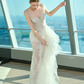 Dreamy Mermaid Sweetheart Lace Tulle Long Wedding Dresses C3945