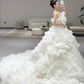Vintage Ball Gown Strapless Tulle Pleated Long Wedding Dresses C3965