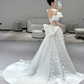 Dreamy Ball Gown Off The Shoulder Satin Tulle Lace Long Wedding Dresses C3972