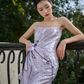 Vintage Mermaid Strapless Lilac Sequin Long Prom Dresses C3976