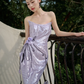 Vintage Mermaid Strapless Lilac Sequin Long Prom Dresses C3976