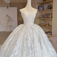 Vintage Ball Gown Strapless White Tulle Lace Long Wedding Dresses C3985