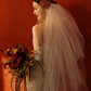 Robe de mariée sirène bustier en satin et dentelle avec manches longues C3998