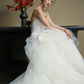 Robe de mariée longue en satin et tulle, élégante et bustier style sirène, avec voile, C3999