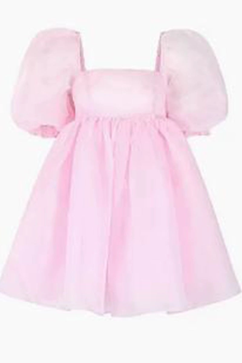 Fairy Dress Female Sweet Puff Sleeves Mesh Square Collar Princess Homecoming Dress C400