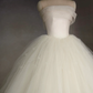 Robe de mariée longue en satin et tulle avec voile, style robe de bal, C4017