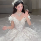 Robe de mariée longue en tulle et dentelle, épaules dénudées, jolie robe de bal, C4055