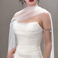 Simple Elegant Mermaid Strapless Chiffon Long Wedding Dresses C4065