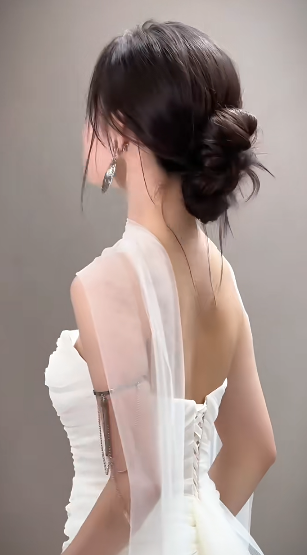 Simple Elegant Mermaid Strapless Chiffon Long Wedding Dresses C4065