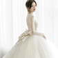 Robe de mariée longue en tulle et dentelle, manches longues, style unique, C4171