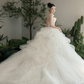 Pretty Ball Gown Strapless Tulle Long Wedding Dresses C4095