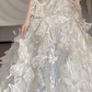 Superbe robe de mariée longue en tulle, sans manches, style papillon, C4104