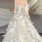 Superbe robe de mariée longue en tulle, sans manches, style papillon, C4104
