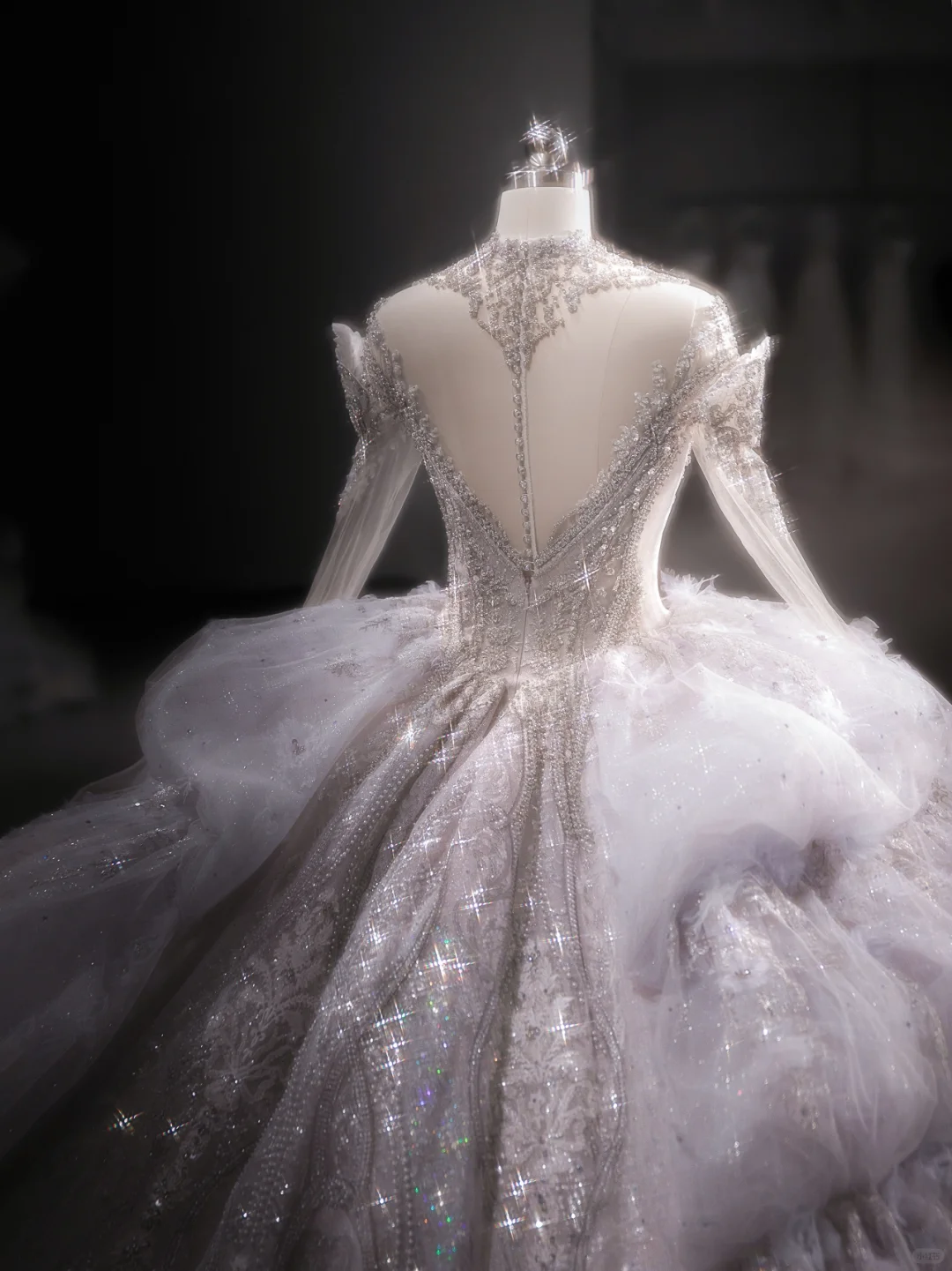 Robe de mariée luxueuse à épaules dénudées, en tulle, dentelle, paillettes, perles, manches longues, C4121