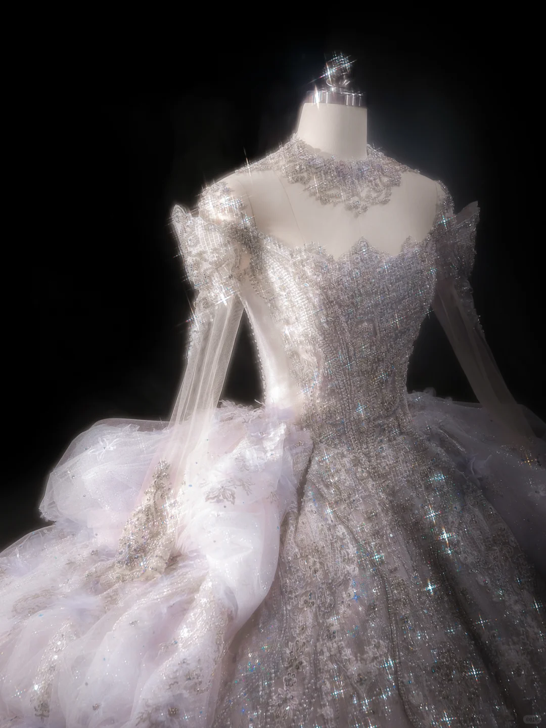 Robe de mariée luxueuse à épaules dénudées, en tulle, dentelle, paillettes, perles, manches longues, C4121