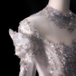 Robe de mariée luxueuse à épaules dénudées, en tulle, dentelle, paillettes, perles, manches longues, C4121