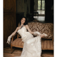 Gorgeous Mermaid Strapless Satin Tulle Lace Tassel With Gloves Long Wedding Dresses C4128