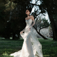 Dreamy Mermaid Strapless Tulle Lace Beaded Long Wedding Dresses C4130
