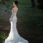 Dreamy Mermaid Strapless Tulle Lace Beaded Long Wedding Dresses C4130