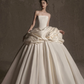 Robe de mariée longue en satin, élégante et bustier, C4134
