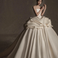 Robe de mariée longue en satin, élégante et bustier, C4134