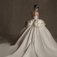 Robe de mariée longue en satin, élégante et bustier, C4134