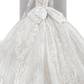 Robe de mariée longue en tulle, dentelle et sequins, manches longues, style bal intemporel, C4137