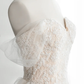 Robe de mariée longue élégante en satin, tulle et dentelle, épaules dénudées, style sirène, C4141