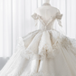 Robe de bal intemporelle à épaules dénudées, tulle, dentelle, paillettes, perles, manches longues, robes de mariée longues C4142