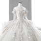 Robe de bal intemporelle à épaules dénudées, tulle, dentelle, paillettes, perles, manches longues, robes de mariée longues C4142
