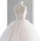 Robe de mariée élégante, bustier, tulle, dentelle, nœud, gants, longue, C4143