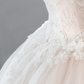 Robe de mariée élégante, bustier, tulle, dentelle, nœud, gants, longue, C4143