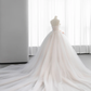 Robe de mariée élégante, bustier, tulle, dentelle, nœud, gants, longue, C4143