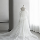 Robe de mariée sirène blanche de rêve, sans bretelles, en satin, tulle, paillettes et perles, longue, C4146